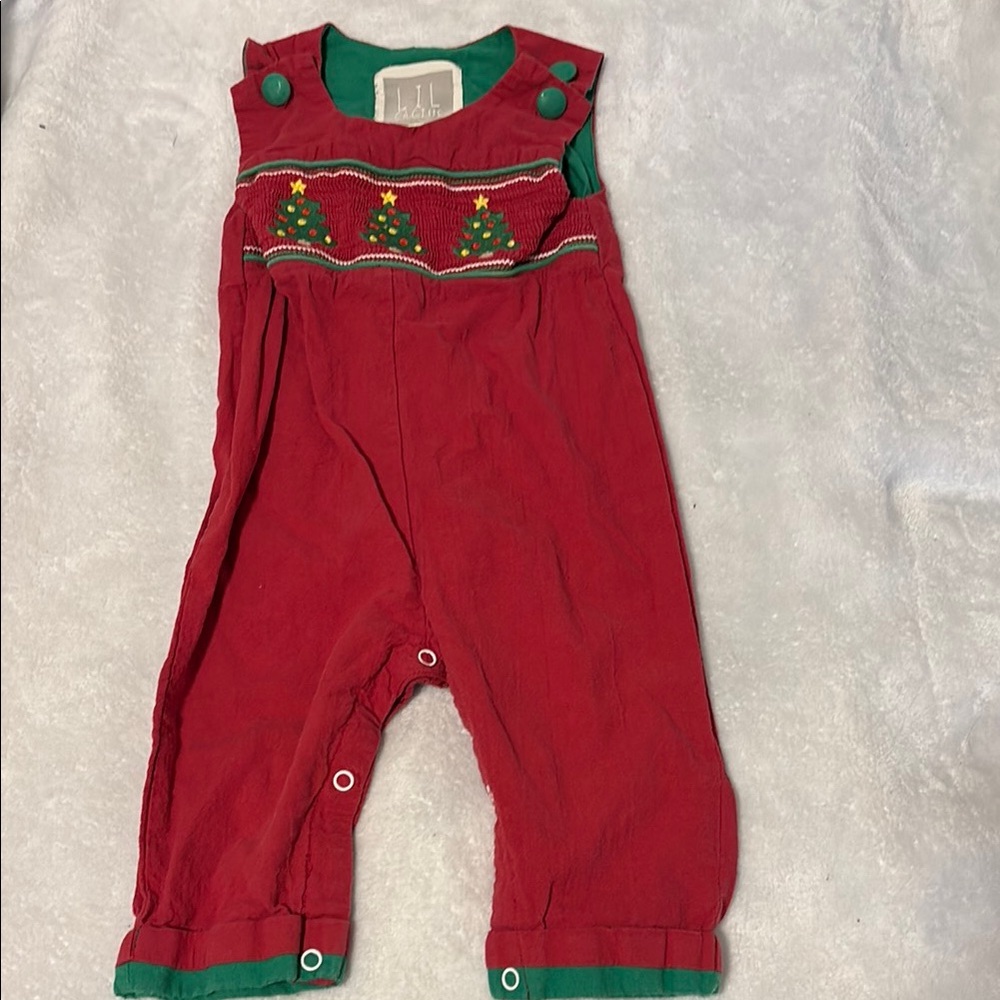 Cactus Red and Green Overalls with Elastic Waistband